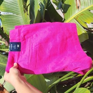 NEW 💖 J.Crew Twill Shorts 🌞 Sz 12 🌴 Mid Rise ⛵️ Magenta Pink 🦩